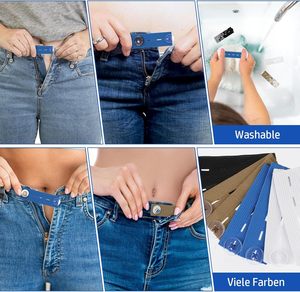 Knoopsgaten Elastische Band Elastische Tailleverlengers, Verstelbare Tailleband Knoopverlengstuk Voor Broek Jeans Broek - Product Image 6