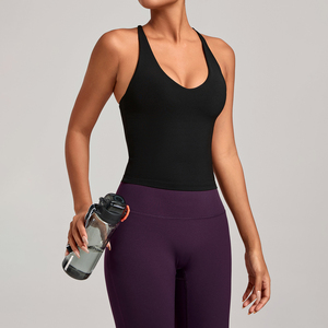 Q024S With Padded <strong>Cross</strong> Back High Support Yoga <strong>Tops</strong> U Neck Slim Athletic <strong>Tops</strong> Quick Dry Comfortable Sport Bra <strong>Top</strong> Fitness - Product Image 3