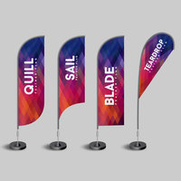Portable extérieur larme drapeau 16FT plage drapeau entreprise publicité bannière usine personnalisée avec Spike Pole et sac à eau