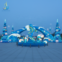 Professionelle Maßgefertigte Meerestier-Laternen-Bogenkonstruktion aus Seidenstoff, Wasserdichte Laternen für Aquarium-Ausstellungszentren