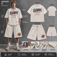 Ensemble streetwear pour homme en coton 100% 280G, imprimé graphique, t-shirt à manches courtes et short, ensemble de survêtement assorti pour homme, OEM ODM personnalisé