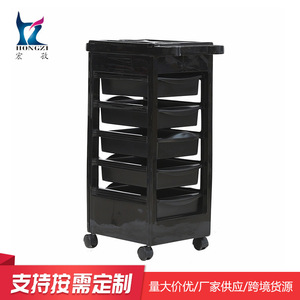 Chariot de Salon Hongzi Noir à 4 Roues, Chariot de Coiffure Commercial Durable - Product Image 1