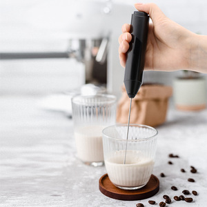 Electric Milk Frother Battery Powered Portable Stainless Steel For Coffee Tea Milk Foam Making - Product Image 1
