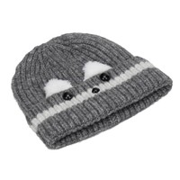 Gorro de punto jacquard cálido con imagen de perro adorable, de moda, con botón, para mujer, a prueba de viento, venta al por mayor transfronteriza.