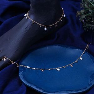Chaînes de cheville élégantes avec breloques et perles, bijoux de mode, accessoires de pied de créateur, bracelets de cheville raffinés et tendance - Product Image 2