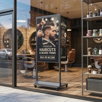 Écran LCD double face haute luminosité de 43 pouces, 3000 nits, sur pied, pour vitrine de magasin, promotion en centre commercial