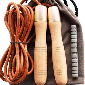 Cuerda de Saltar de Alta Calidad OEM, Personalizable, con Mango de Madera Ajustable, Cuerda de Saltar Pesada para Uso Doméstico, Entrenamiento Físico - Product Image 4