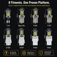 Ampoules de clignotants LED super lumineuses 3156 3157 T25 Wedge 3457 4157 3020 30-SMD, remplacement des lampes de clignotants