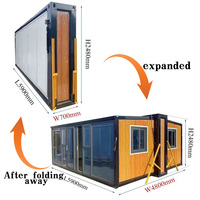 Maison conteneur pliable et extensible 20ft 30ft 40ft, portable, mobile, résistante aux ouragans, entièrement meublée, pour extérieur, stockage, préfabriquée, mini-maison