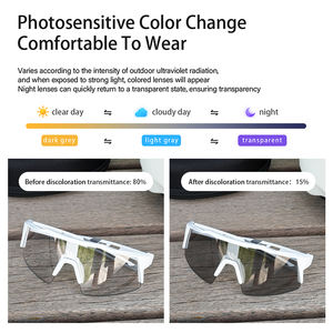 Lunettes de soleil photochromiques pour sports de plein air, hommes et femmes, <span class=keywords><strong>VTT</strong></span>, vélo, lunettes de cyclisme transparentes - Product Image 6