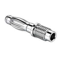 Prise banane nickelée de 4,0 mm, noyau en laiton, modèle 21.181, haute conductivité pour équipement de test audio et câble de haut-parleur