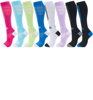 Chaussettes d'athlétisme unisexes à hauteur du genou de 20 à 30mm Hg pour femme et homme Chaussettes de compression pour le vol et la course à pied