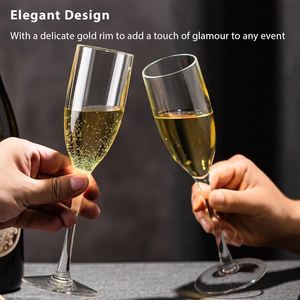 Lot de 16 flûtes à champagne en plastique transparent, verres à vin en acrylique incassables, gobelets réutilisables pour les célébrations de mariage - Product Image 5