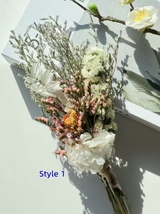 Mini Ramo de Rosas de Algodón Estilo Boho en Jarrón Pequeño, Decoración del Hogar, Decoración de Mesa de Boda, Regalos de Inauguración de Casa para Navidad, Flores Secas envasadas - Product Image 2