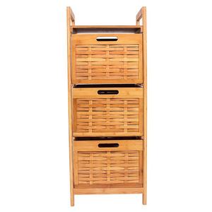 De bambú del gabinete del cajón del estante de almacenamiento de bambú de cestas Rack con 3 extraíble cajones - Product Image 3