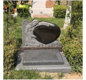 Precio de fábrica Lápida Negro Blanco Granito Ángel Chica Tumba Piedra Cementerio Lápidas y Monumentos Gravestonetones Usa Monumen - Product Image 4