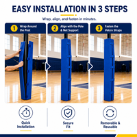 Protection de poteau de volleyball en mousse haute densité et vinyle PVC, conforme aux normes NCAA NFHS, pour gymnases et salles de sport