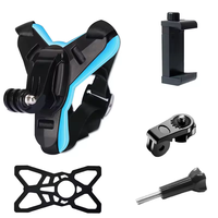 Adaptateur de fixation HONGDAK pour GoPro Hero sur casque, support de caméra pour mentonnière de vélo, accessoire de support de caméra pour casque de moto