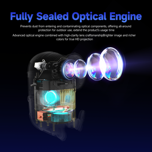 Projecteur portable OBE Minions 3 1080P 300 CVIA avec mise au point automatique, correction trapézoïdale, écran 40-100 pouces, WiFi 6, HDMI, USB, projection cinéma maison - Product Image 6