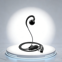 Radio bidirectionnelle de style Motorola RayTalk EM-3327 avec écouteur en forme de C et écouteurs TWS à réduction de bruit PTT Noir