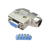 Connecteur série RS232 à 9 broches de qualité industrielle DB9 mâle/femelle, prise à angle droit de 90 degrés, sortie à angle droit, boîtier en plastique