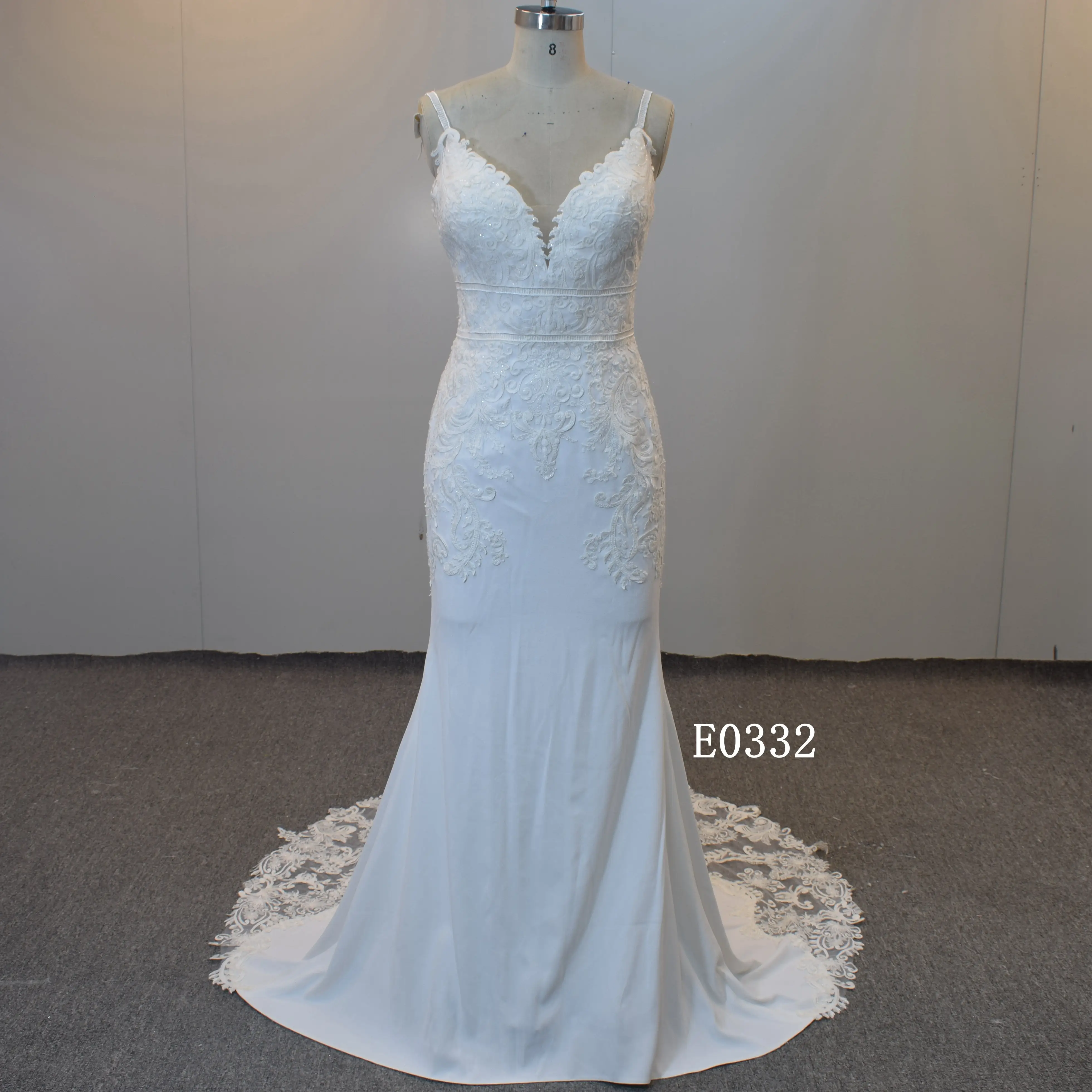 Vestido de novia de sirena para mujer, venta al por mayor, hecho en China