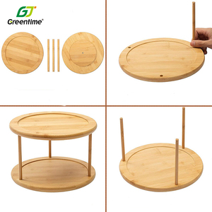 Multi-Function Wooden Round Spice <strong>Holder</strong> Make up Storage Rack <strong>Handy</strong> Bamboo Kitchen Rotating Spice Rack - Product Image 4