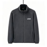 Veste d'extérieur décontractée pour homme, entièrement zippée, à col montant, doublée polaire, chaude pour l'hiver, avec logo personnalisé