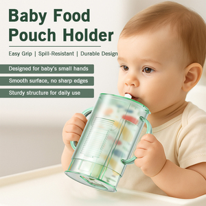 Supports de boîte à jus en plastique Cartoon Baby Pouch Container Tranche d'âge 0-12 mois No Squeeze Food Pouches Éviter les dégâts - Product Image 2