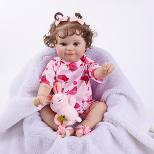 Poupées Réalistes <span class=keywords><strong>en</strong></span> Vinyle de <span class=keywords><strong>Silicone</strong></span> <span class=keywords><strong>en</strong></span> Coton pour Bébé, 20 Pouces, Réaliste, Souriant, Réaliste - Product Image 2