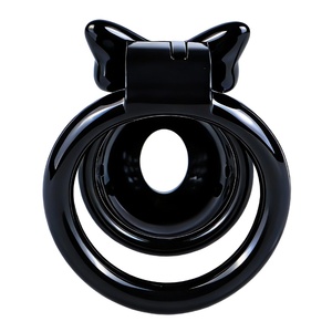 Jaula para Pene con Diseño de Lazo FRRK, Dispositivo de Castidad Masculina, Jaula para Pene de Resina ABS, Bloqueo de Pene Negro, Juguetes Sexuales de Castidad BDSM para Hombres - Product Image 3