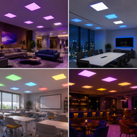 Plafonnier LED 6060 36W RGB+CCT rétroéclairé, 16 millions de couleurs, contrôle intelligent par application 2.4G, haute efficacité, pour la maison et les fêtes