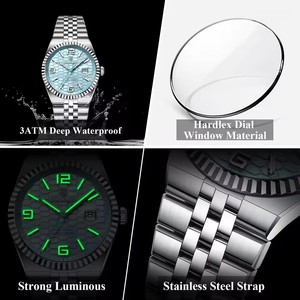 Relojes de pulsera POEDAGAR para hombre, exquisitos, a prueba de agua, luminosos, con fecha, de lujo, de acero inoxidable, de cuarzo. - Product Image 6