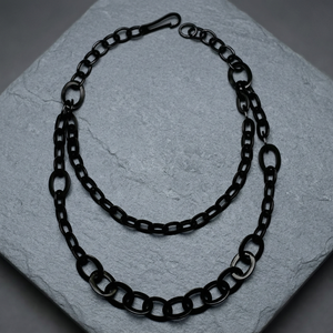 Best Selling Wholesale Eco-friendly Unisex Fashion Buffalo Horn Link Style <b>Necklaces</b> Cute <b>Chains</b> 90cm Safe for Users Anniversary - Product Image 3