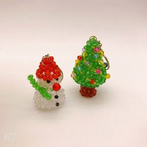 DIY Handmade Beaded Santa Claus Keychain Crystal Christmas <b>Key</b> Chains Charm Handicrafts Christmas Gifts Christmas Tree Keychain - Product Image 4