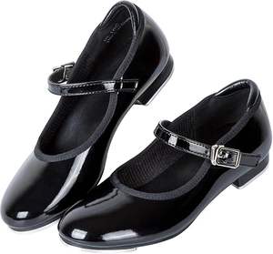 Zapatos de claqué Dynadans unisex para niños, estilo Mary Jane, de cuero genuino con placas metálicas, forro de algodón, hechos en EE. UU., para danza. - Product Image 1