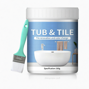 Kit de rénovation de carrelage de baignoire en acrylique écologique bi-composant, outils, <span class=keywords><strong>peinture</strong></span> blanche à faible odeur pour baignoire, revêtement liquide à base d'eau pour - Product Image 1