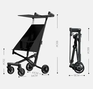 Компактная легкая дорожная детская коляска с тентом, переносная Складная одна Складная коляска для новорожденных