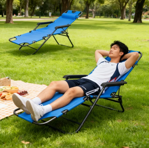 سرير قابل للطي متعدد الوظائف قابل للتعديل ومحمول للسفر والاسترخاء في الحديقة والشاطئ - Product Image 6