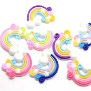 100pcs Soft Flat Back Resin Cloud Star Cabochons Resin DIY Hair Bows Clips Embellishment Accessories Crafts Hair Bow