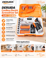 DERUIDA Perceuse-visseuse électrique 3,6 V, mini, rechargeable, portative, multifonctionnelle, pliable, sans fil, pour le bois, OEM