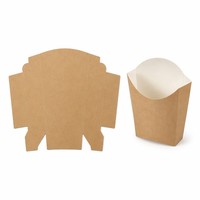Boîte à frites jetable en papier kraft anti-graisse, conteneur pour restauration rapide, plateau à frites personnalisé avec logo pour restaurant, vente en gros