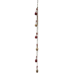Elegant <b>5</b> Cluster <b>Iron</b> Hanging Bells Handmade Red Golden Wind Chimes for Indoor Outdoor Home Decor and Wedding Balcony - Product Image 2