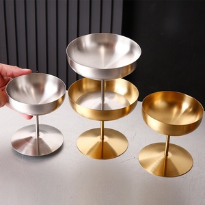 Bol à <span class=keywords><strong>glace</strong></span> en acier inoxydable avec pied, incassable, pour yaourt, salade, fruits, fête, mariage, verre à martini, coupe à dessert - Product Image 1