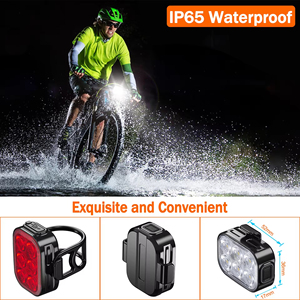 Rear Bicycle Light Set <b>USB</b>-<b>C</b> Rechargeable LED Bike Headlight & Tail Light IP65 Cycling Bike - Product Image 4