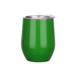 Tùy Chỉnh 12Oz Stemless Cà Phê Nhiệt Rượu Vang Cốc Cách Nhiệt Cốc Chân Không Thép Không Gỉ Đôi Tường Hình Dạng Trứng Cốc Với Nắp Trượt - Product Image 4