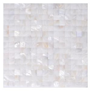 השיש אבן מראה לבן אמא של פרל צדף פסיפס אריחי קיר תפאורה - Product Image 4