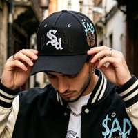 Gorras de Alta Calidad Estilo Hip Hop Urbano con Bordado 3D Sad Boys, Transpirables y Ajustables, Gorra de Béisbol Dandi