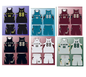 9030 YONO Herren Retro Trendy Atmungsaktives 100% Bambusfaser Ärmelloses Basketball-Trikot-Set - Product Image 1