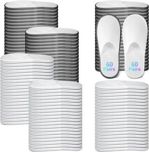 Calzado personalizado con punta cerrada de bajo precio, reciclable, antideslizante, lavable, blanco suave, para invitados de habitaciones de hotel - Product Image 5